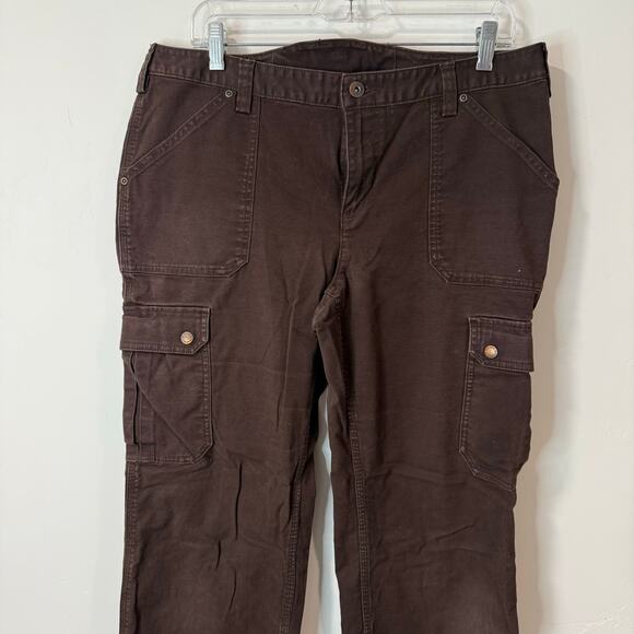 Duluth Trading Co Women's DuluthFlex Fire Hose Relaxed Fit Pants Brown 14 - Picture 4 of 9